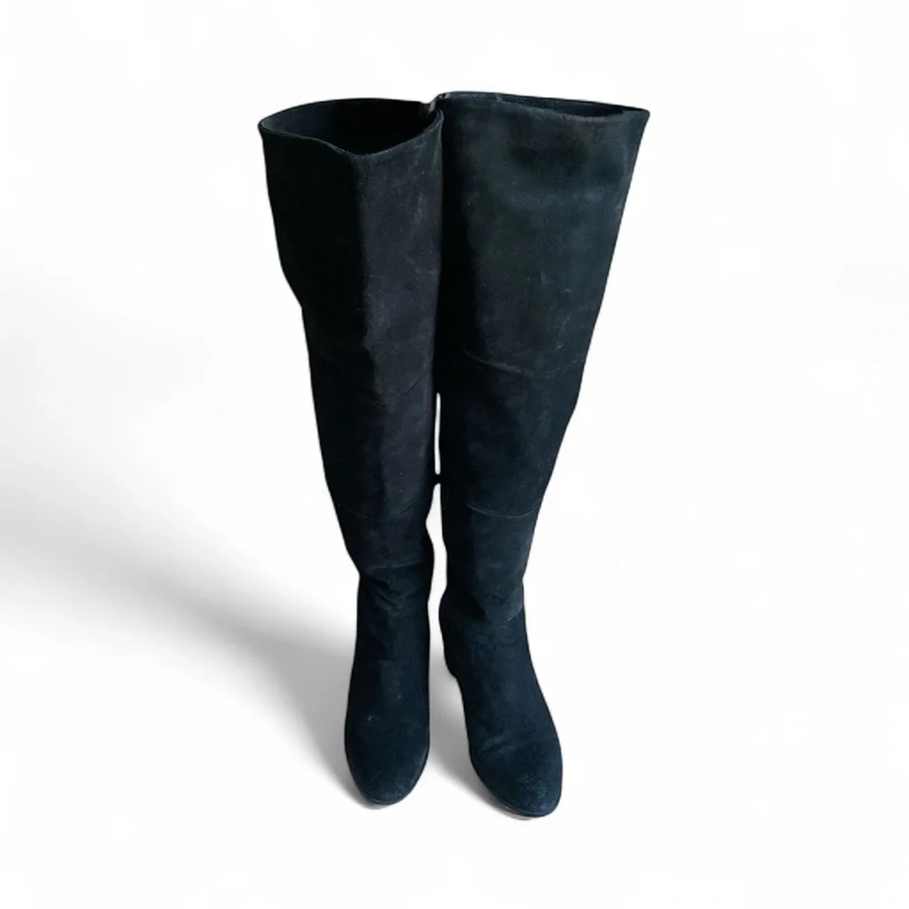 Coconuts by Matisse Black Suede Over the Knee Boots Size 7.5 Calf 15” Height 23”